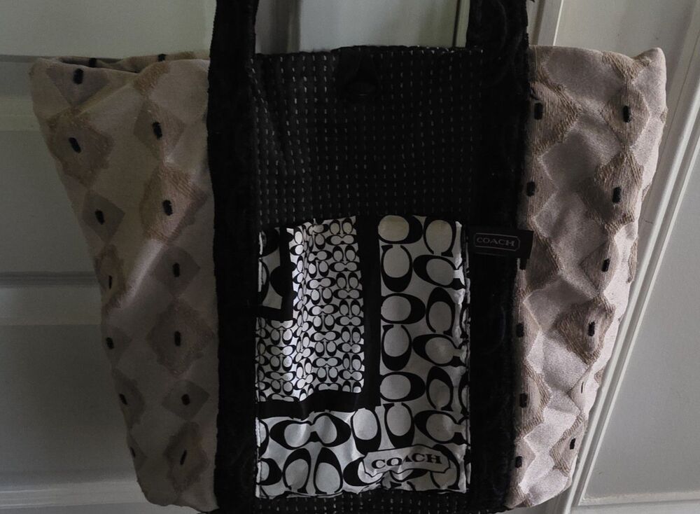 Coach Patchwork / Hobo Bag Purse With a Coach Scarf - Picture 8 of 13